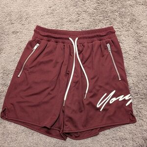 YoungLA 115 Signature Shorts (Burgundy)